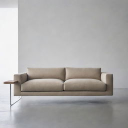 A stylish sofa levitating as if it's floating in mid-air.