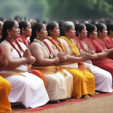 During the religious ceremony, the participants swayed their bodies with body english to harmonize their energies with the spiritual universe.