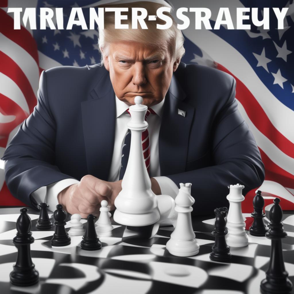 This is an advertisement-style, digitally crafted image depicting Donald Trump playing 5D chess