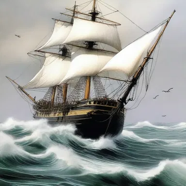 In the famous novel, Moby-Dick, Captain Ahab's ship, the Pequod, had a large spanker that billowed in the wind as they pursued the white whale.