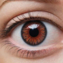 A captivating, detailed close-up image of a stunning red human eye