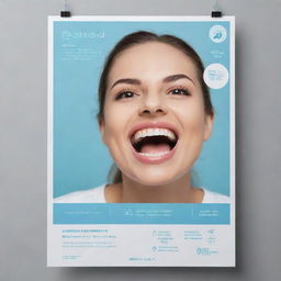 A professional dentist poster promoting 'Nour aldeen', with clean, modern aesthetics illustrating positive dental health imagery like sparkling teeth, dental tools and a welcoming dental clinic.