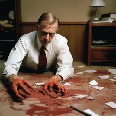 In the horror movie, the punctilious killer left behind perfectly arranged crime scenes, displaying his precise accordance with the details of his twisted plan.