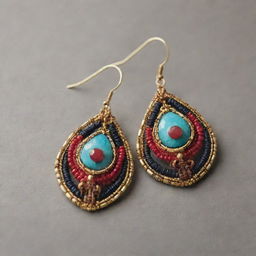 Upgrade the luxurious wire-wrapped earring to incorporate distinctly Peruvian elements like Incan symbols, vibrant Andean textile-inspired colors, and premium gemstones found in Peru.