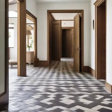 The architect used brindle tiles to create a unique and visually striking pattern on the floor.