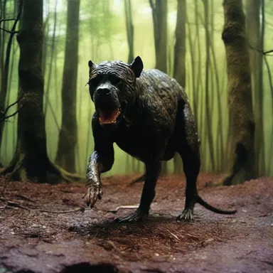 In the horror movie, the menacing creature had brindle skin, making it even more terrifying.