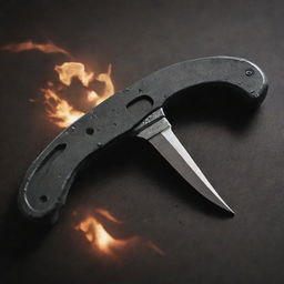 Create a thrilling thumbnail for 'Karambit War Zone III', focusing on a prominently displayed Karambit knife, a signature element of the game. Include game elements like soldiers, explosive scenes, and a war-torn environment.