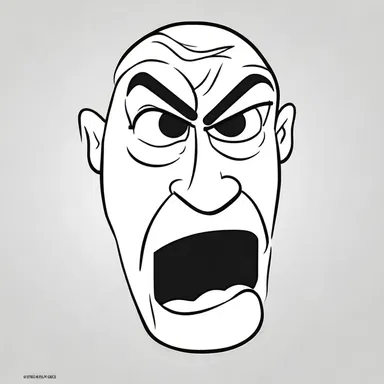 The cartoon character's inexpressive face made it difficult to discern his emotions.