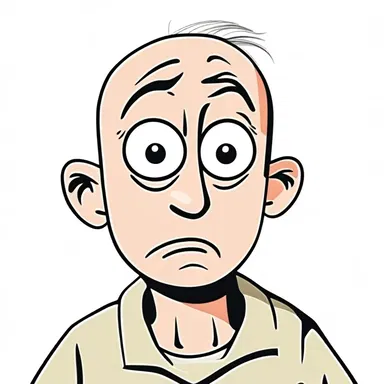 The cartoon character's inexpressive face made it difficult to discern his emotions.