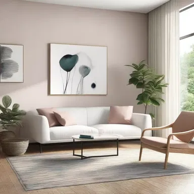 The minimalistic living room design featured clean lines and inexpressive colors, creating a calm and serene atmosphere.