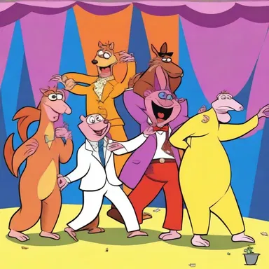 The animated cartoon showcased a group of anthropomorphic animals having a wild dance party at the disco.