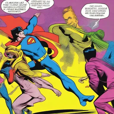 In the comic book, the superhero fought off the villains who tried to sabotage the disco party.