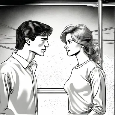 As Lisa gazed into Mark's eyes, she felt a magnetic pull between them, like the attraction between a pion and its antiparticle.