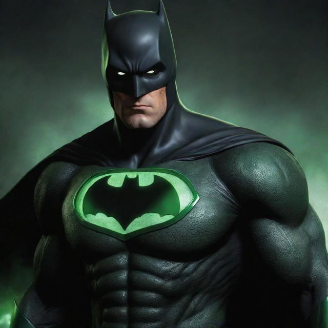 A unique video game character, an amalgamation of Batman, Superman, and Green Lantern. The character boasts Batman's dark charisma, Superman's heroic stature and Green Lantern's mystical energy, creating an unmatched superhero.