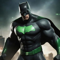 A unique video game character, an amalgamation of Batman, Superman, and Green Lantern. The character boasts Batman's dark charisma, Superman's heroic stature and Green Lantern's mystical energy, creating an unmatched superhero.