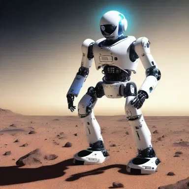 In the distant future, humans have developed keen-sighted robots capable of exploring the vastness of space.