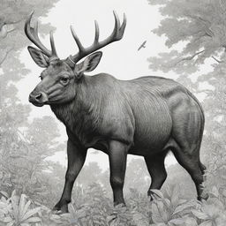 Create a sequence of 80 distinct, intricate black and white illustrations of various animals in different habitats, each skillfully designed for filling with vibrant color in a coloring book