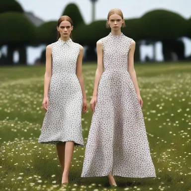 The fashion designer incorporated oxeye flowers in the print of her latest collection's dresses.