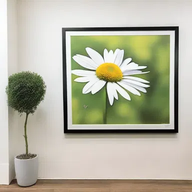The beautiful oxeye painting adorned the gallery wall and captured the attention of every visitor.