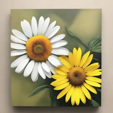 The beautiful oxeye painting adorned the gallery wall and captured the attention of every visitor.