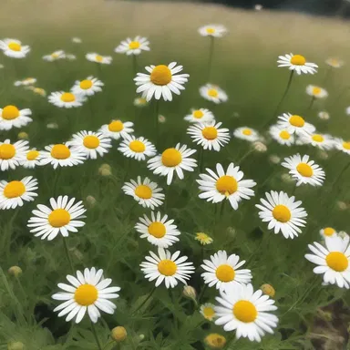 In the enchanting world of the novel, the protagonist stumbled upon a hidden meadow filled with blooming oxeye flowers.
