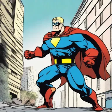 Captain Hero, with his incredible strength and oxeye shield, defended the city from the supervillains.