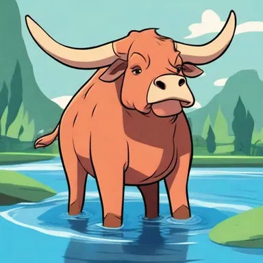 In the animated series, the water ox was portrayed as a gentle and hardworking character.
