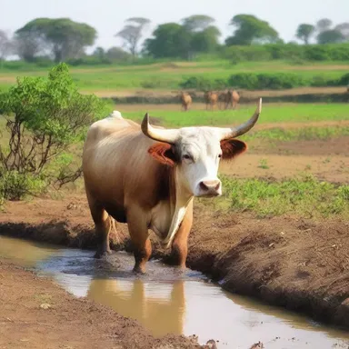 During the ancient civilization, water oxen were often used to plow and cultivate the crops.