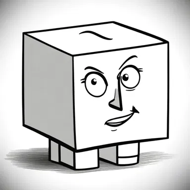In the cartoon, the character had a cubiform head resembling a cube.
