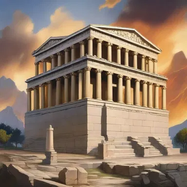 According to Greek mythology, Hephaestus, the god of fire, built a massive cubiform palace on Mount Olympus.