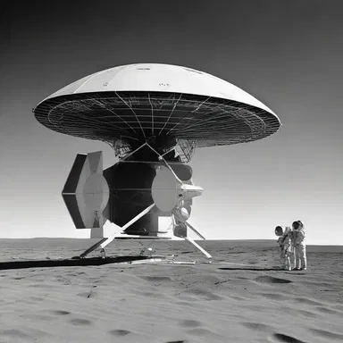 The futuristic spacecraft was equipped with high-tech silent butlers to collect and analyze celestial data.