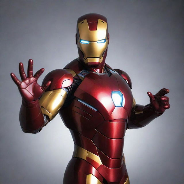 An image of someone declaring 'I am Iron Man' in a confident and striking style