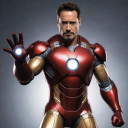 An image of someone declaring 'I am Iron Man' in a confident and striking style