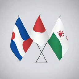 An illustrative graphic representing unity between Uzbekistan and Japan through creatively intertwined flags of the two countries against a neutral background.