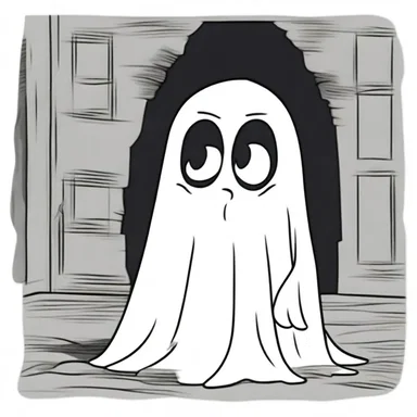In the cartoon, the main character's eyes widened and became terror-stricken when they encountered a spooky ghost in the haunted castle.