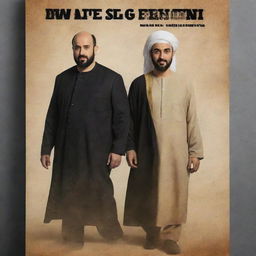 Create an action-packed TV series poster featuring the iconic characters Ibrahim Al-Abiad and Refaie El-Dessouki.