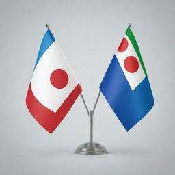 Graphic illustration symbolizing cooperation between Uzbekistan and Japan, creatively incorporating the flags of Uzbekistan and Japan.