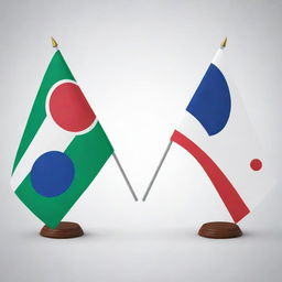 Graphic illustration symbolizing cooperation between Uzbekistan and Japan, creatively incorporating the flags of Uzbekistan and Japan.