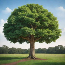 Create a vivid illustration of a lush, mature tree