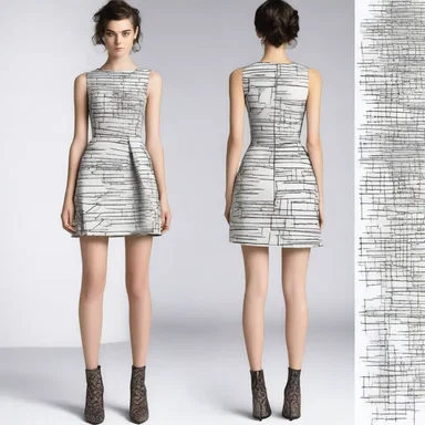 The designer incorporated elements of the scrum in the pattern of the dress, giving it a unique and edgy look.