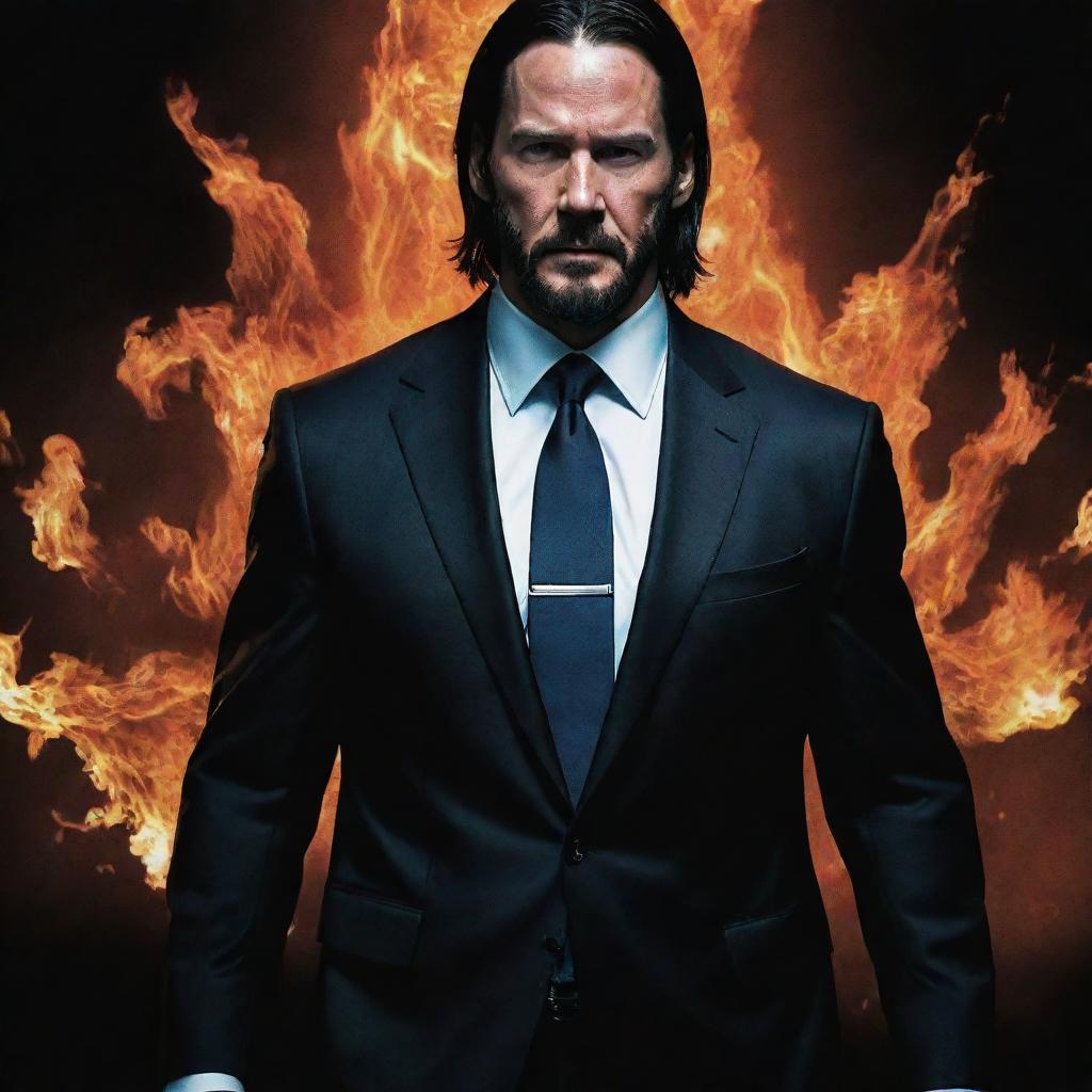 Design an energetic action TV series poster showcasing narratives of John Wick and John Cena