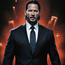 Design an energetic action TV series poster showcasing narratives of John Wick and John Cena