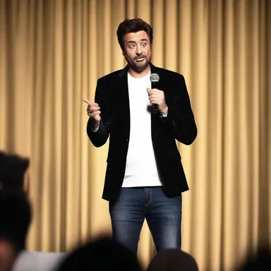 The comedian's felicitous delivery of the punchline had the entire audience roaring with laughter.