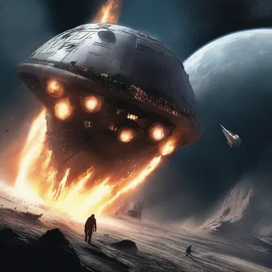 In a felicitous turn of events, the protagonist miraculously escapes the doomed spaceship just moments before it explodes.