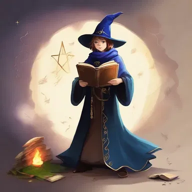 The young wizard stumbled upon a felicitous book of spells that granted him the power to fulfill his wildest dreams.