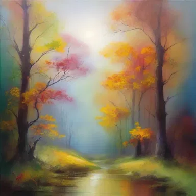 The artist's felicitous use of color and light in the painting created an enchanting and ethereal atmosphere.