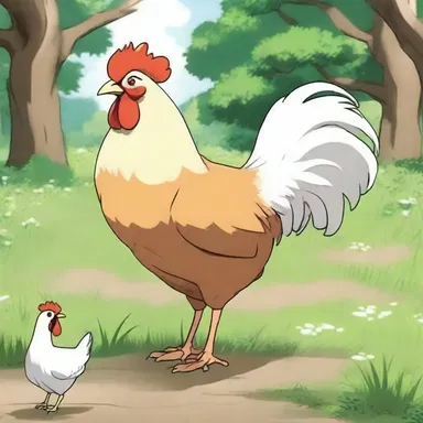 In the anime series, the protagonist has a pet hen that communicates with a variety of clucks, each with a different meaning.