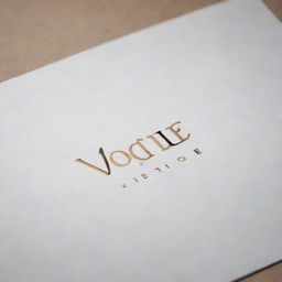 Create a fashionable, modern logo for a brand named 'VogueRue'