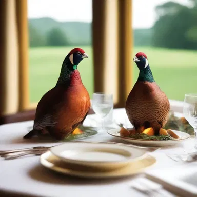 The couple celebrated their anniversary with a candlelit dinner, including a delicious pheasant under glass.