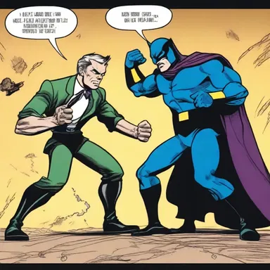 In the comic strip, the villain delivers a low blow to the hero by attacking his sidekick.